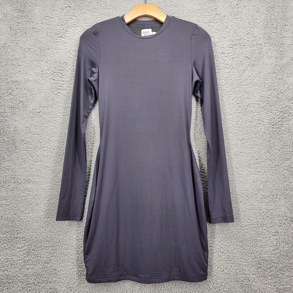 Princess Polly Charcoal Gray Long Sleeve Bodycon Mini Dress‎ US 4